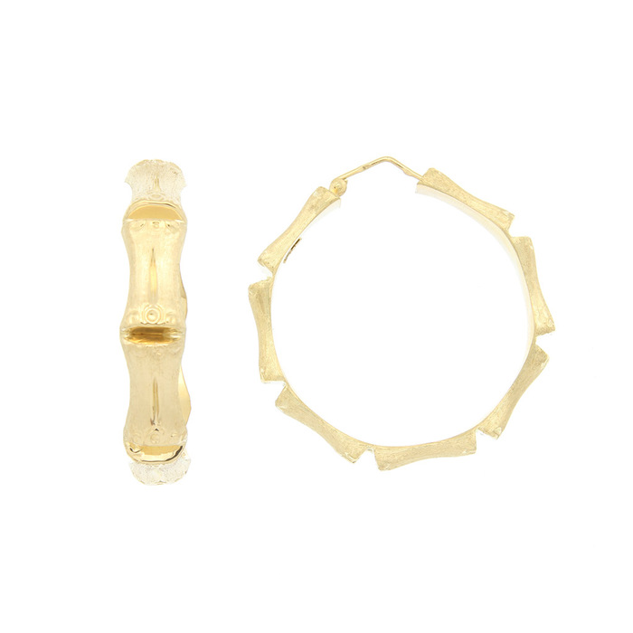 Paire de créoles bambou à 7  en Or 750 / 1000 (18K)