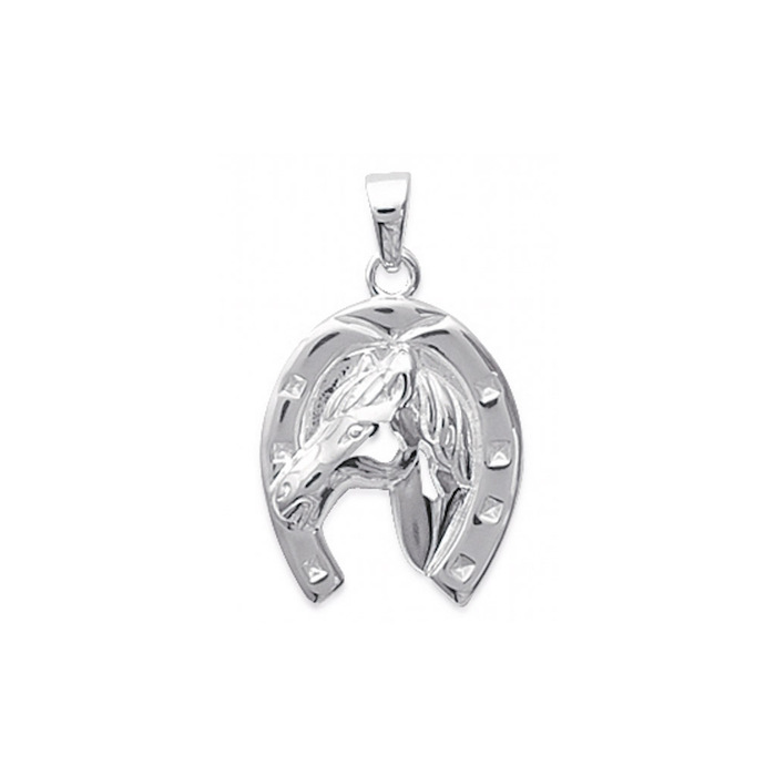 fer à cheval avec un cheval à l'intérieur  en Argent 925 /1000