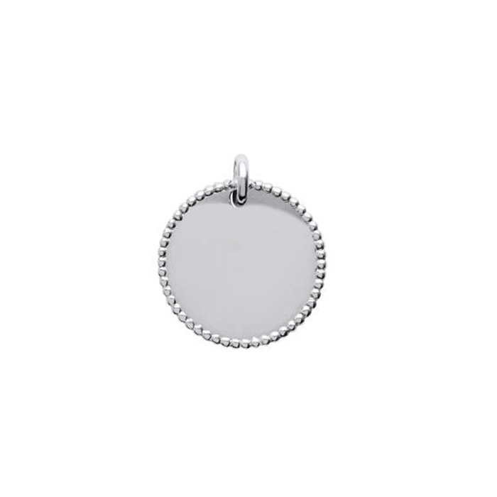 Plaque ronde milgrain  en Argent 925 /1000