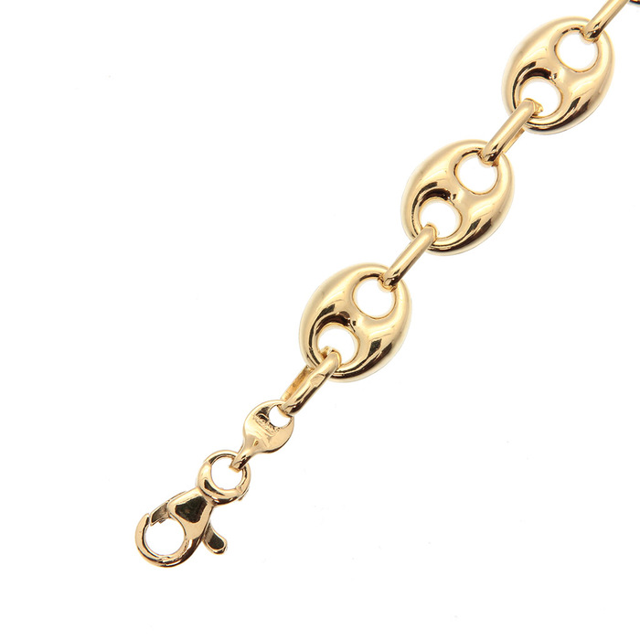 Chaine maille graine de café 8 mm de large  en Or 750 / 1000 (18K)