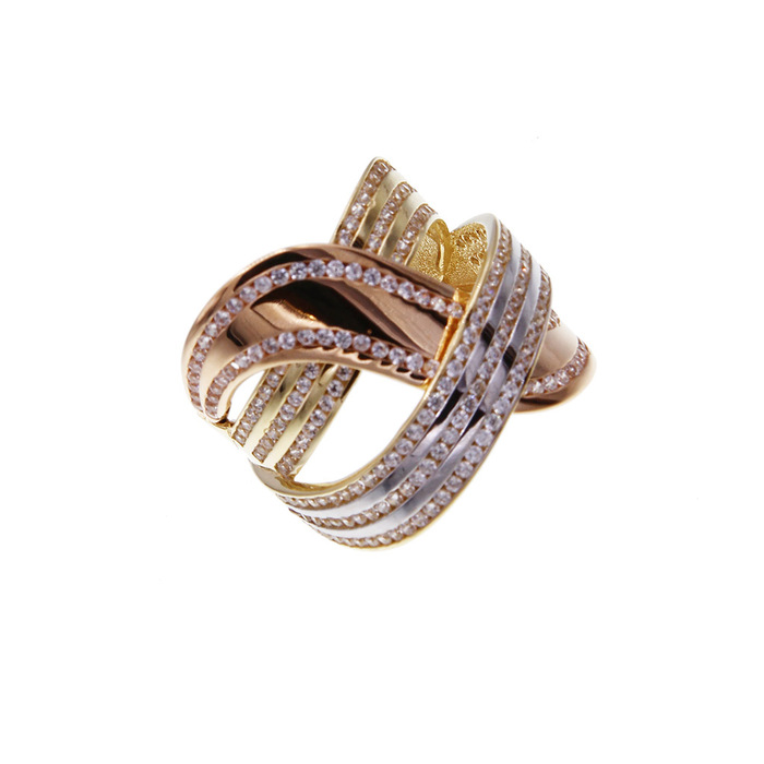 Bague motif tressee  en Or 750 / 1000 (18K)