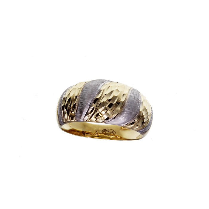Bague motif matte et brillante ciselee  en Or 750 / 1000 (18K)