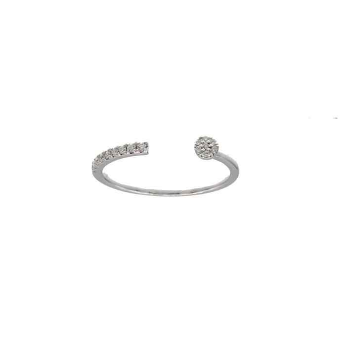 AllianceBague motif demi tour ouverte Diamants 0.08 cts G SI2  en Or 750 / 1000 (18K)