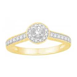 Solitaire total 0.45 cts G SI2 - Dt centre 0.15 cts G SI2  en Or 750 / 1000 (18K)