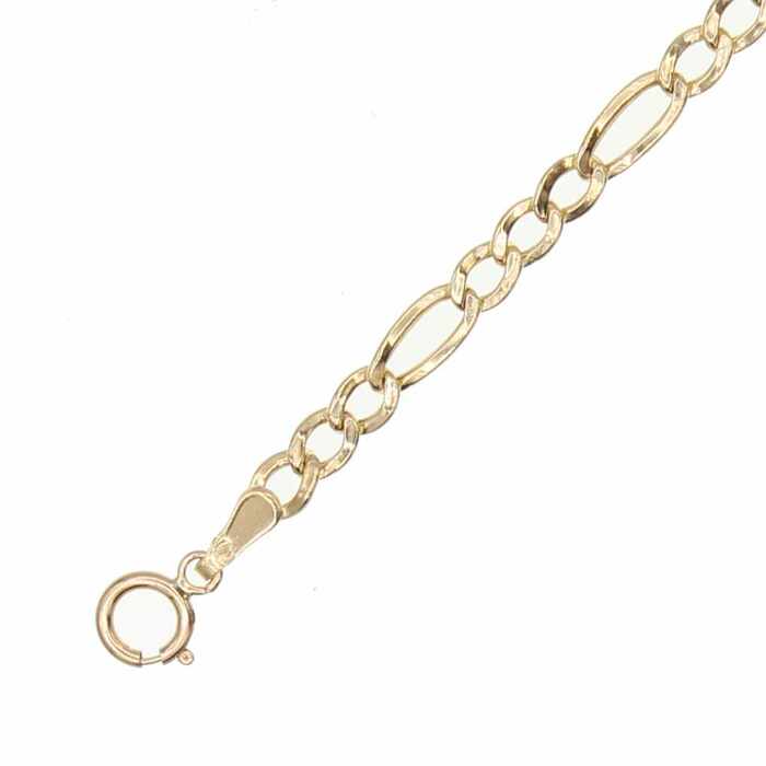 Chaine maille alternee 3-1 50cm  en Or 750 / 1000 (18K)