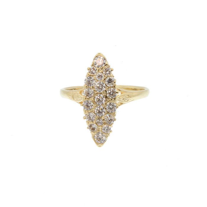 Bague motif marquise pavée  en Or 750 / 1000 (18K)