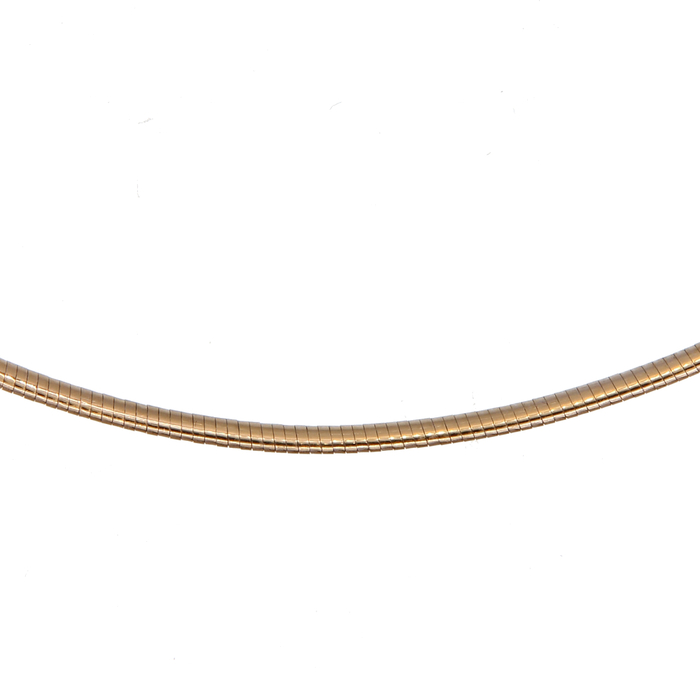 Ras du Cou maille omega 1.5mm  et 42 cm  en Or 750 / 1000 (18K)