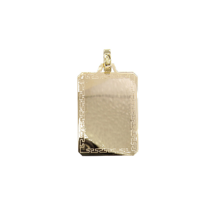 reectangle lisse motif grec  en Or 750 / 1000 (18K)