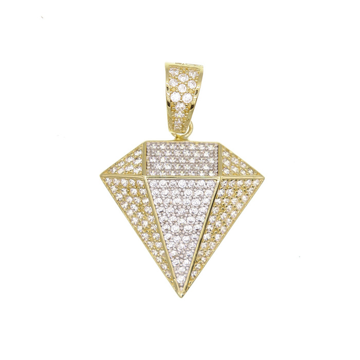 en forme de diamant et pavage oxyde  en Or 750 / 1000 (18K)