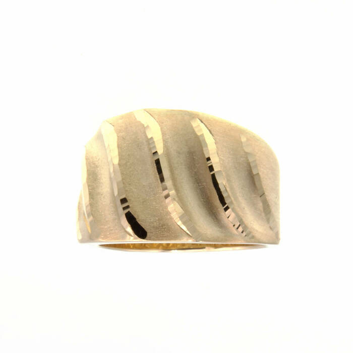 Bague motif matte et brillant  en Or 750 / 1000 (18K)
