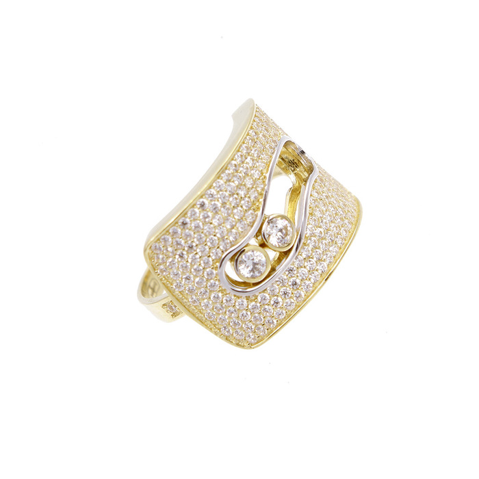 Bague motif fantaisie pavage et motifs mobils  en Or 750 / 1000 (18K)