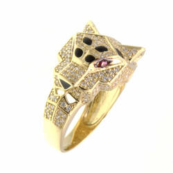 Bague motif tete de panthere  en Or 750 / 1000 (18K)