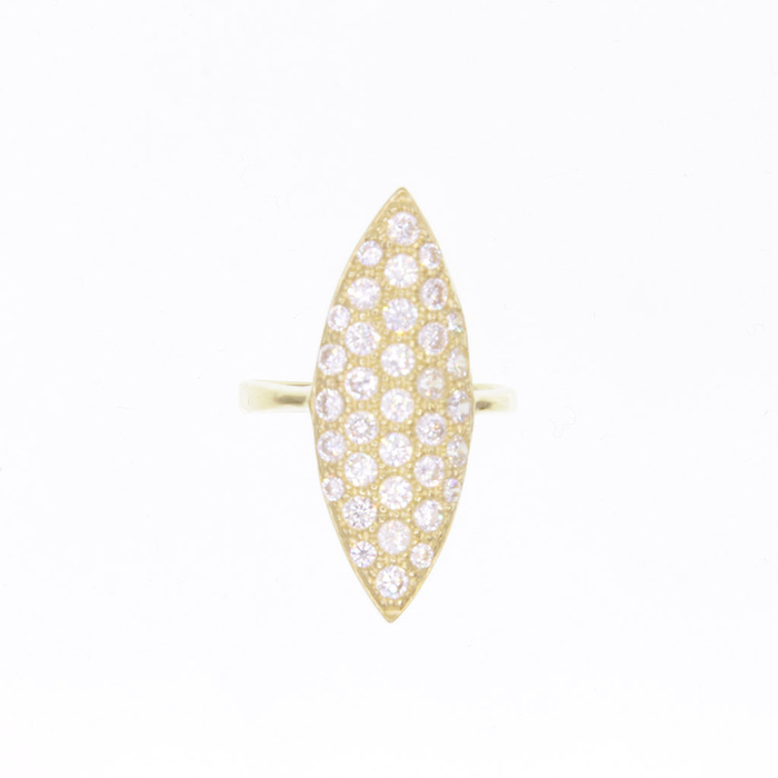 Bague motif marquise pavage  en Or 750 / 1000 (18K)