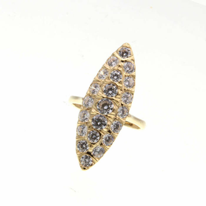 Bague motif marquise pavee  en Or 750 / 1000 (18K)