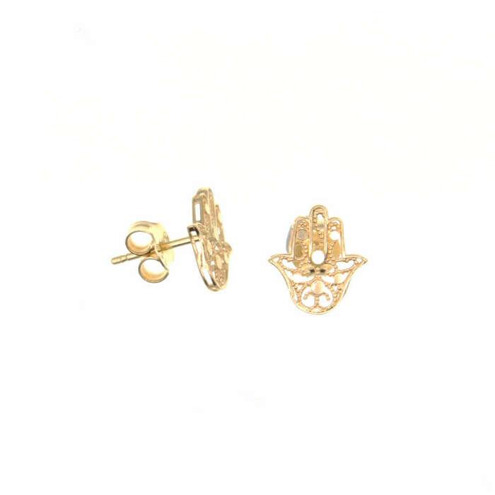 Paire de boucles à vis main filigrane  en Or 750 / 1000 (18K)