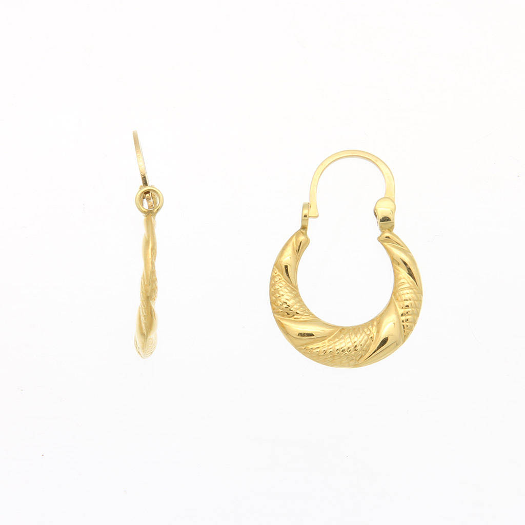 Paire de créoles brisure en Or 750 / 1000 (18K)