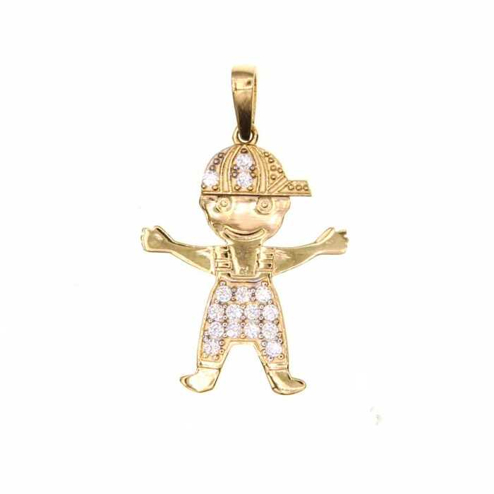 garcon pave  en Or 750 / 1000 (18K)