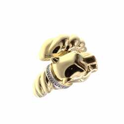 Bague motif panthere croisée  en Or 750 / 1000 (18K)