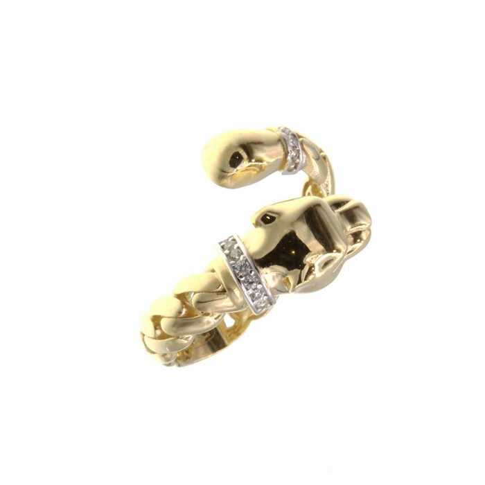 Bague motif panthere croisee  en Or 750 / 1000 (18K)