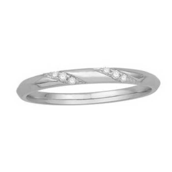 Alliance demi tour 0.04Cts GSI2  en Or 750 / 1000 (18K)