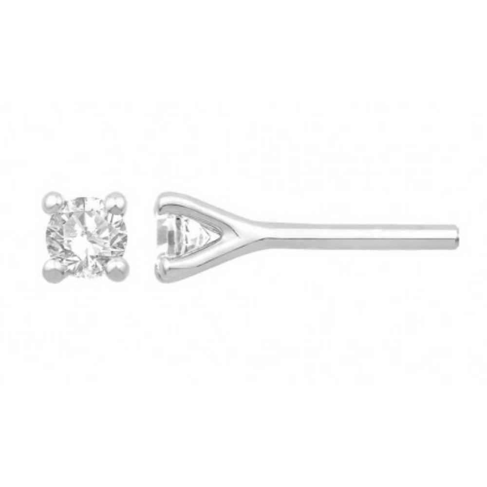 Paire de boucles à vis 4 griffes 0.06Cts  en Or 750 / 1000 (18K)