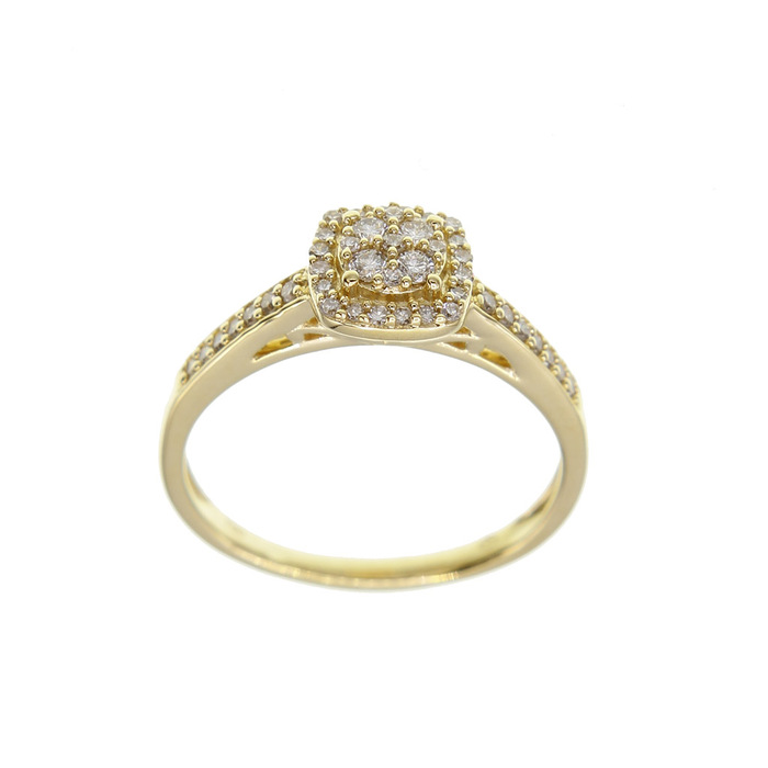 Solitaire accompagne avec entourage Diamants 0.25 cts G SI2  en Or 750 / 1000 (18K)