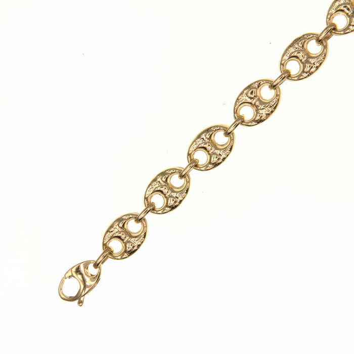 Chaine maille graine de cafe 60cm  en Or 750 / 1000 (18K)