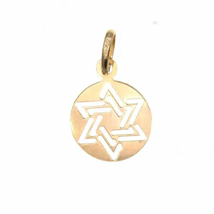Pendentif religieux Magen David Decoupee (Etoile de David)  en Or 750 / 1000 (18K)