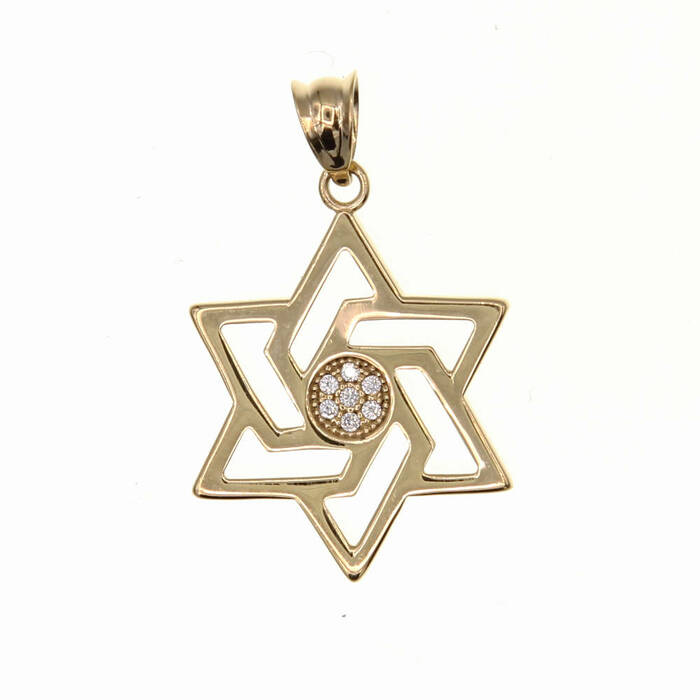 Pendentif religieux magen David (etoile de David)  en Or 750 / 1000 (18K)