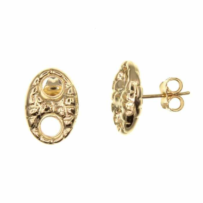 Paire de boucles à vis graine de cafe  en Or 750 / 1000 (18K)