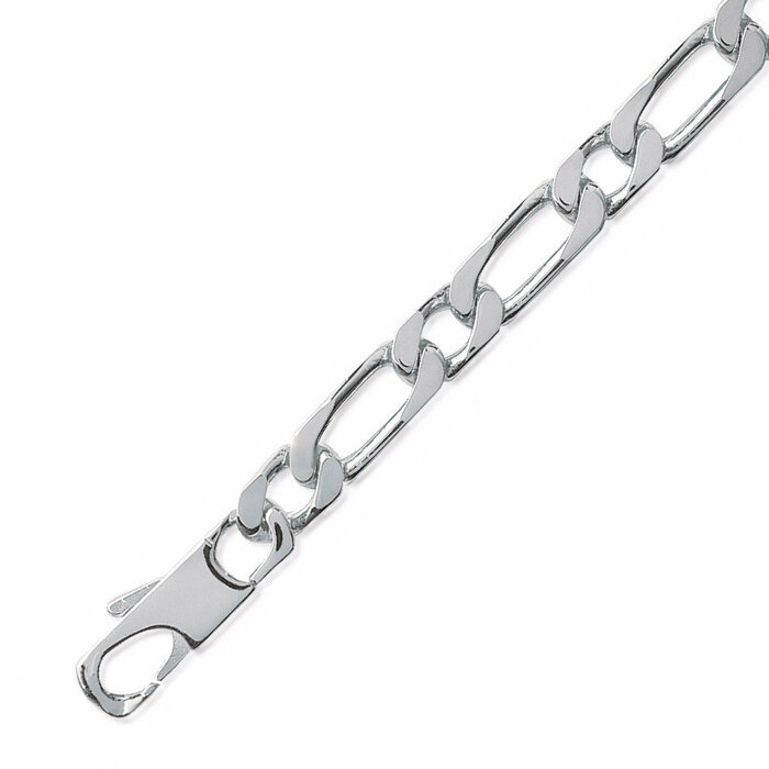 Chaine maille alternee 1-1  en Argent 925 /1000