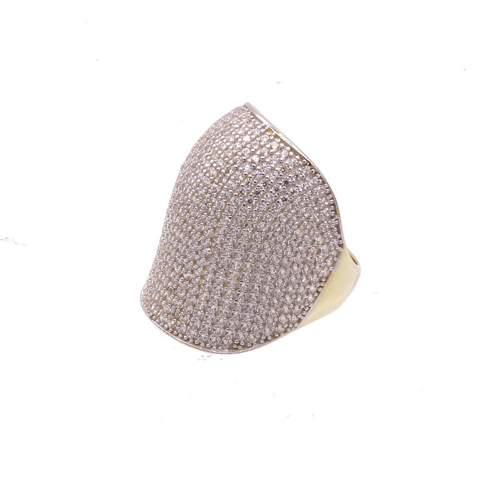 Bague motif jonc pave  en Or 750 / 1000 (18K)
