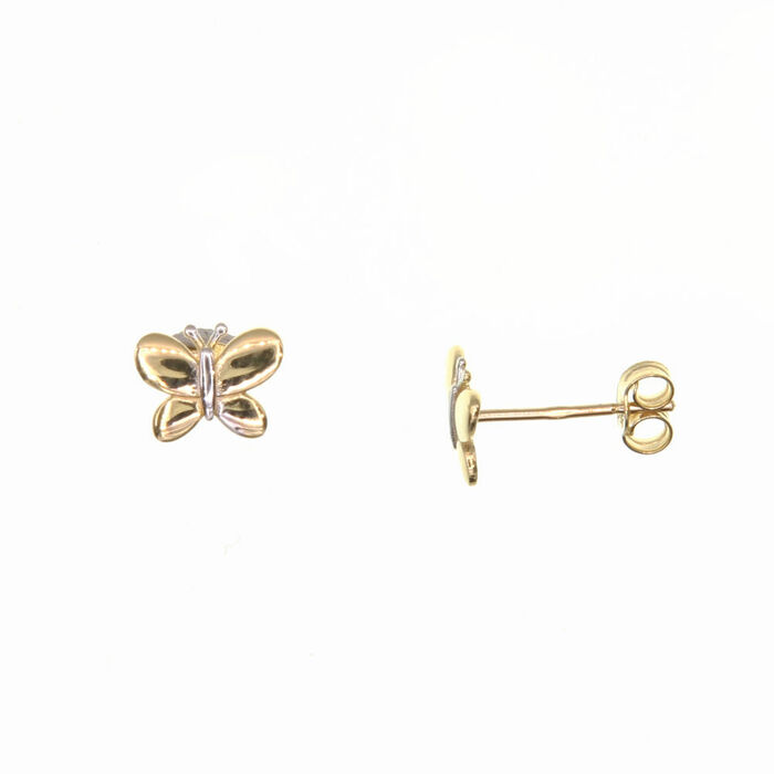Paire de boucles à vis papillon  en Or 750 / 1000 (18K)