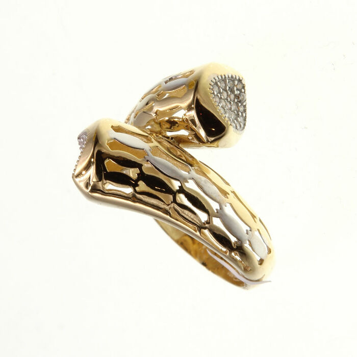 Bague motif croisé  en Or 750 / 1000 (18K)