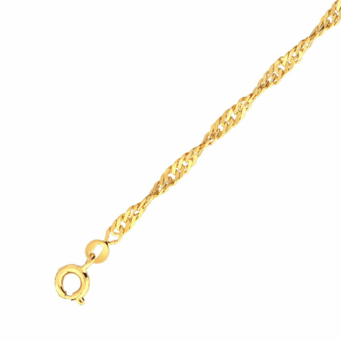 Chaine maille singapour 42cm  en Or 750 / 1000 (18K)