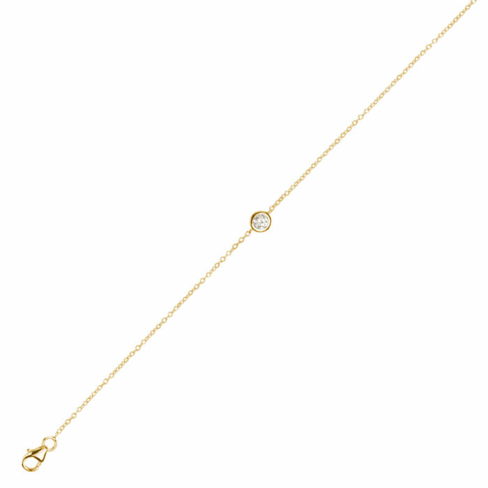Gourmette serti clos Diamants  en Or 750 / 1000 (18K)