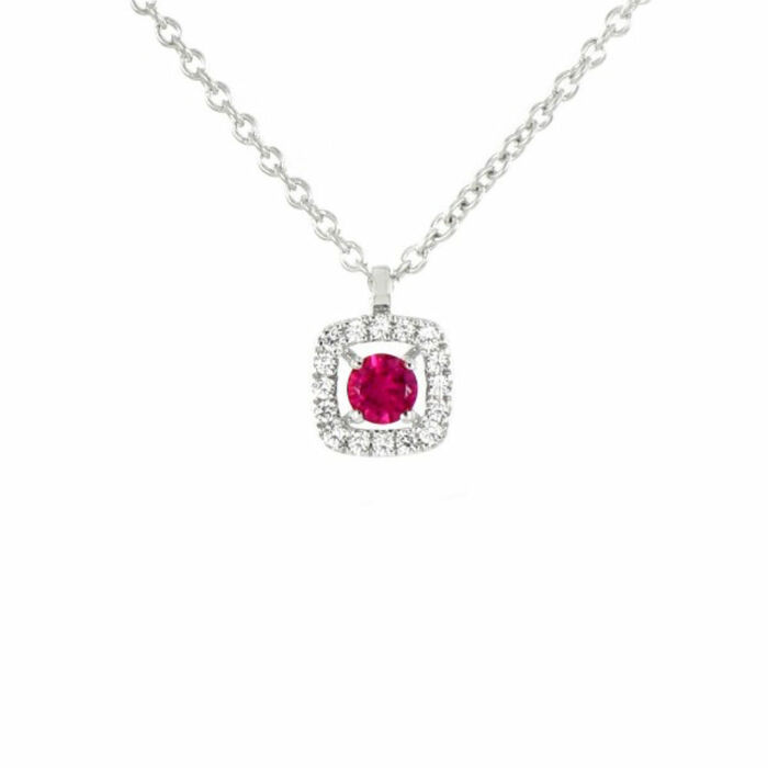 rubis et dts + chaine or gris  en Or 750 / 1000 (18K)