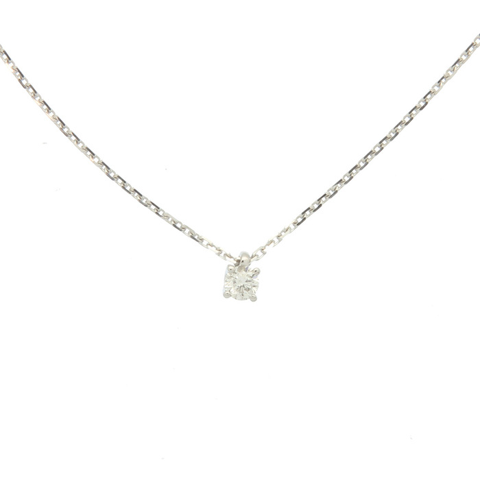 Collier motif Pendentif or blanc et diamant fit nyion Or 18K 2