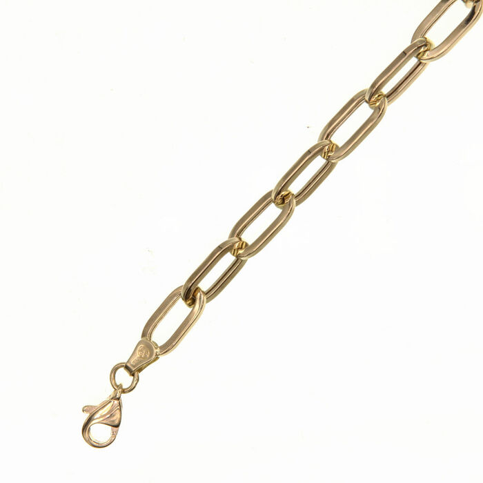 Chaine maille forcat longue 75cm  en Or 750 / 1000 (18K)