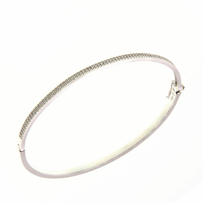 Bracelet Rigide pave 2 rangs  en Or 750 / 1000 (18K)