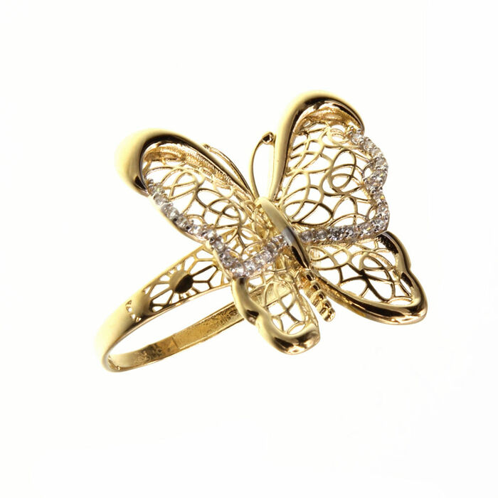 Bague motif papillon filigrane  en Or 750 / 1000 (18K)