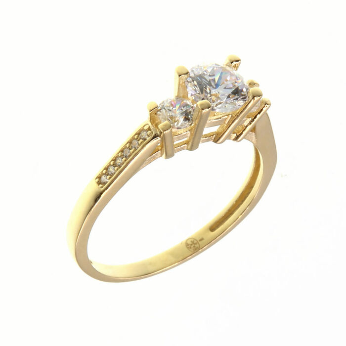 Solitaire trio  en Or 750 / 1000 (18K)