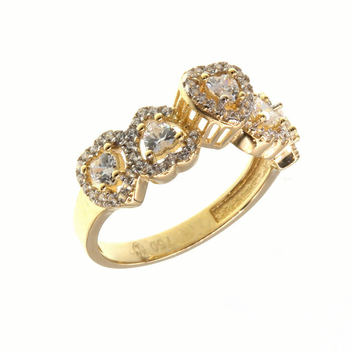 Bague motif demi tour coeur  en Or 750 / 1000 (18K)
