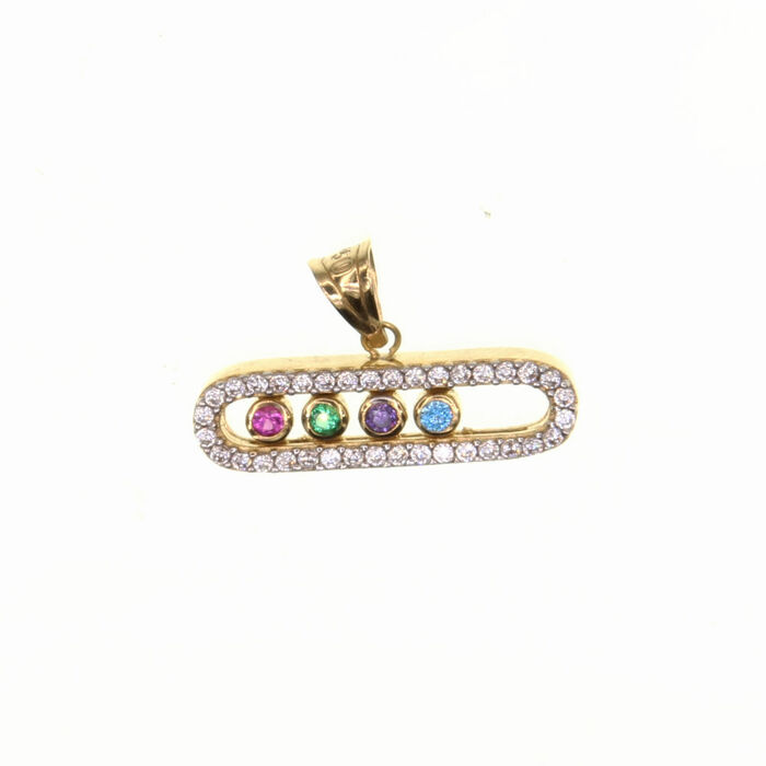 oval multicolor  en Or 750 / 1000 (18K)