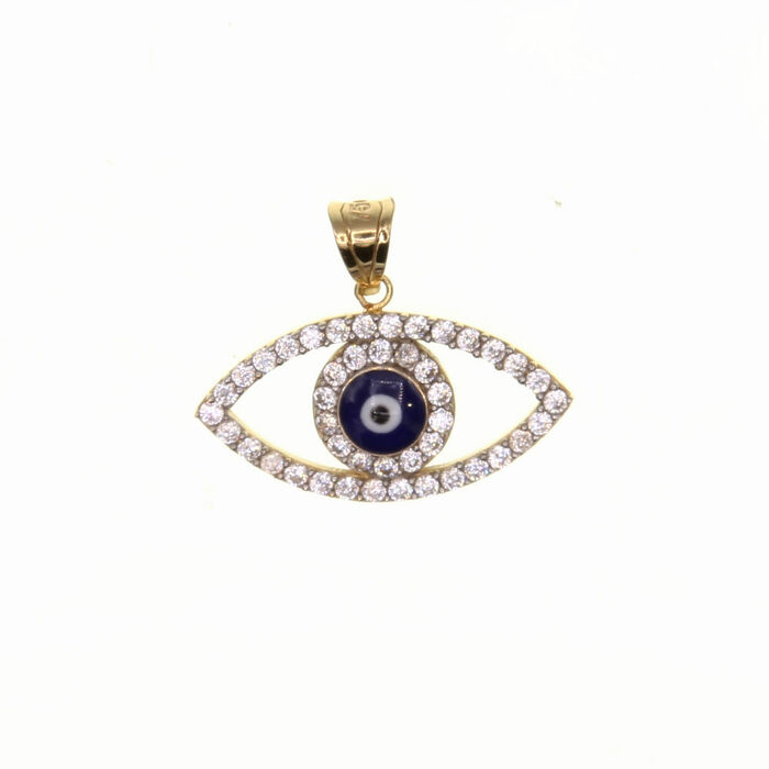 Pendentif religieux oeil serti  en Or 750 / 1000 (18K)