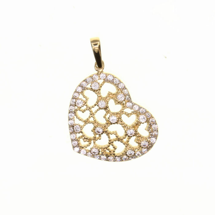 coeur serti  en Or 750 / 1000 (18K)