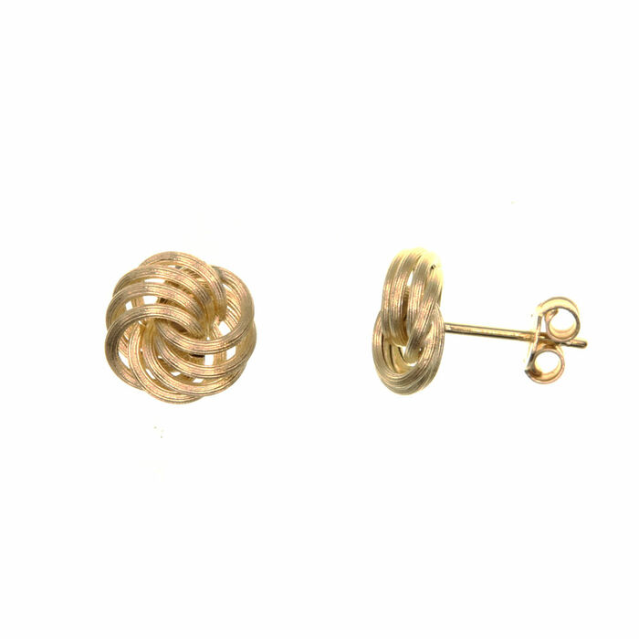 Paire de boucles à vis noeuds mattes et brillantes  en Or 750 / 1000 (18K)