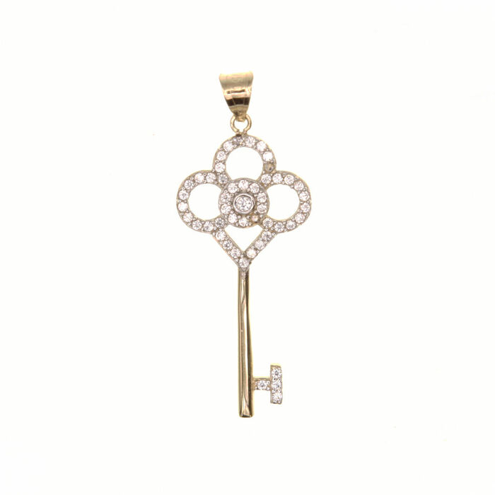 clef zircon  en Or 750 / 1000 (18K)
