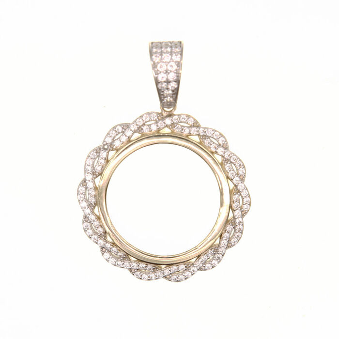 porte piece zircon  en Or 750 / 1000 (18K)