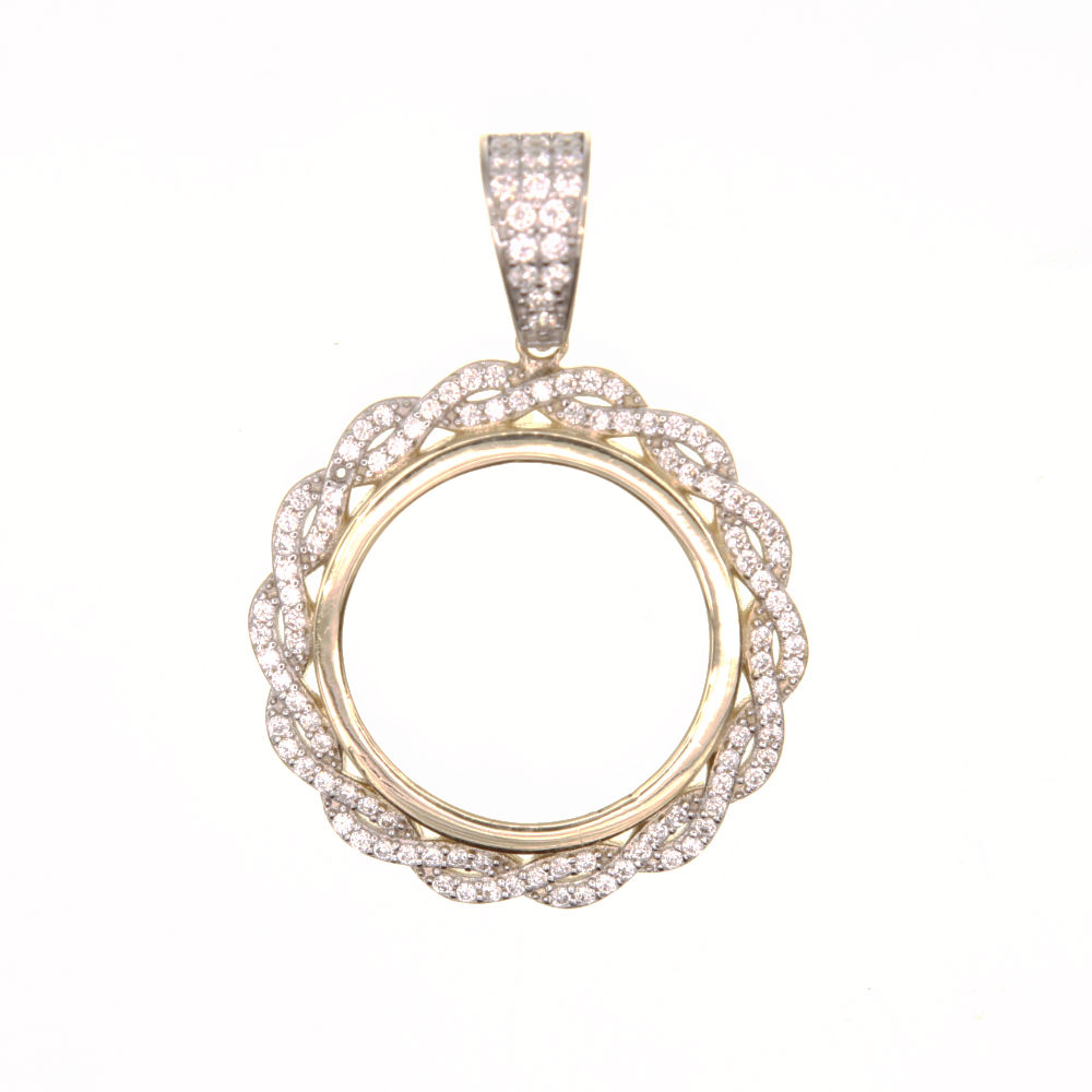 porte piece zircon  en Or 750 / 1000 (18K)